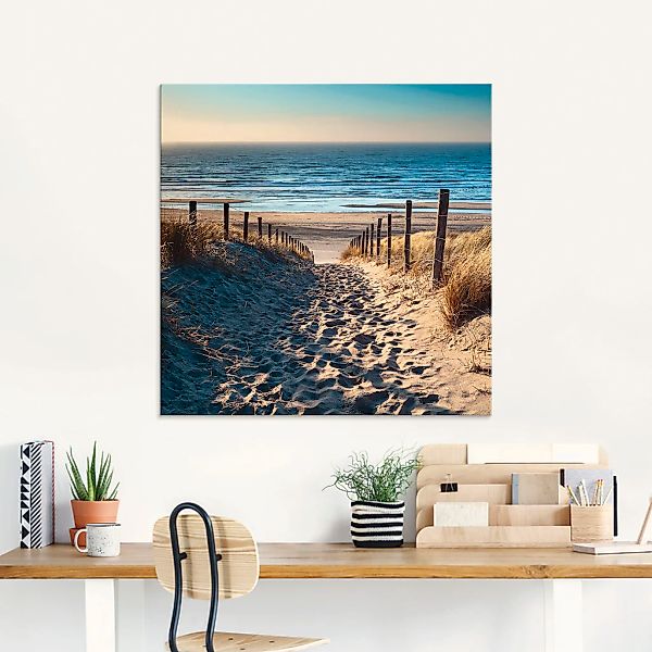Artland Glasbild "Weg zum Nordseestrand Sonnenuntergang", Strand, (1 St.), günstig online kaufen