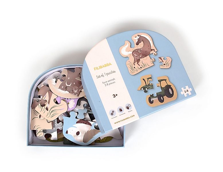 FILIBABBA Puzzle Set mit 7 Puzzles, günstig online kaufen