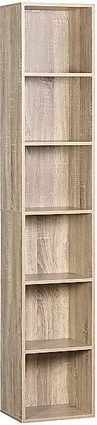Woltu Bücherregal, 1-tlg., Aktenschrank, MDF, 6 Fächer, 30x24x158,5cm günstig online kaufen