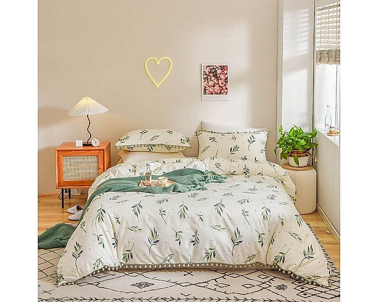 BYSURE Bettwäsche Blumen Muster, Bunt Microfaser Bettbezug, Polyester, 3 te günstig online kaufen