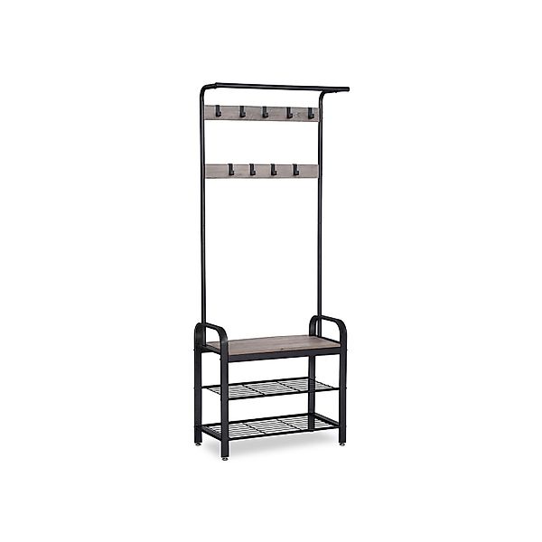 Vasagle Garderobenständer Metallrahmen 72 cm x 183 cm x 33,7 cm Grau-Schwar günstig online kaufen