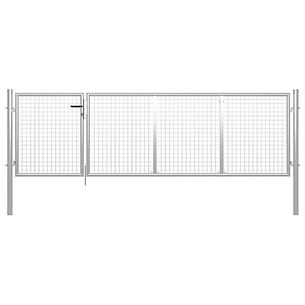 vidaXL Gartentor Stahl 350 x 75 cm Silbern 144340 günstig online kaufen
