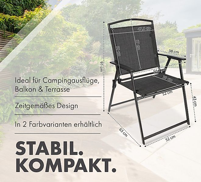 BRUBAKER Campingstuhl Bergamo - Camping Gartenstuhl günstig online kaufen