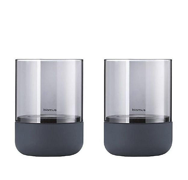 blomus Windlicht Teelichthalter Calma Steel Grey-Smoke (2-teilig) günstig online kaufen