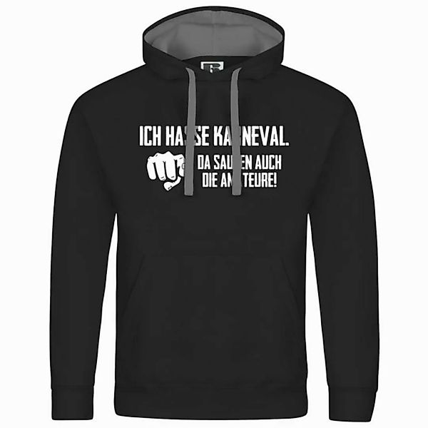 deinshirt Kapuzenpullover Herren Kapuzenpullover Ich hasse Karneval da sauf günstig online kaufen