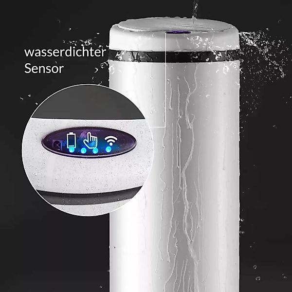 Sensor Mülleimer Weiß Edelstahl 40 Liter günstig online kaufen