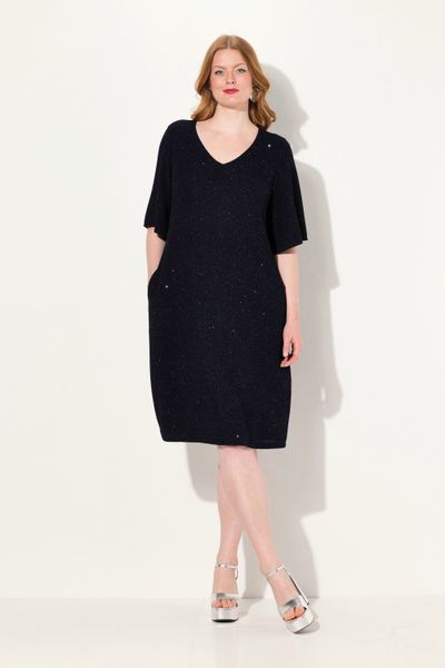 Ulla Popken Cocktailkleid Midikleid A-Linie Glitter günstig online kaufen