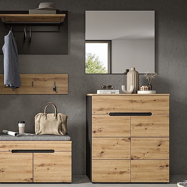 Lomadox Garderoben-Set CORTONA-158, (Spar-Set, 2-St., Schuhkommode günstig online kaufen