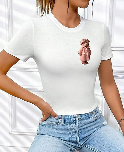 RMK Print-Shirt Damen Shirt T-Shirt kurzarm Rundhalsshirt mit Teddy Bär Pri günstig online kaufen