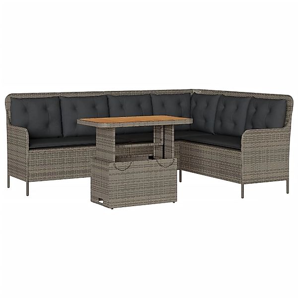 vidaXL 2-Tlg Garten-Sofagarnitur mit Auflagen Poly Rattan Grau 3262088 günstig online kaufen