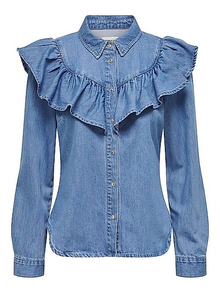 ONLY Langarmbluse Indigo (1-tlg) Rüschen günstig online kaufen