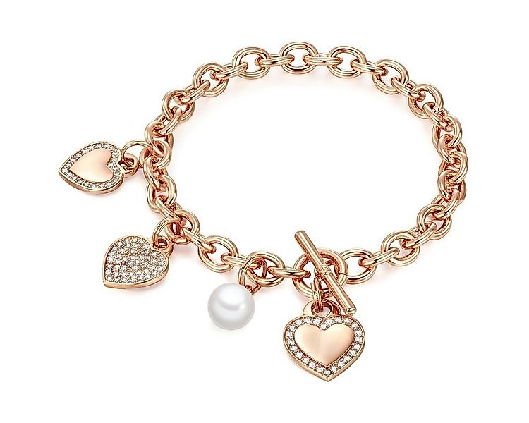 Lulu & Jane Perlenarmband Herz roségold, mit Herz günstig online kaufen