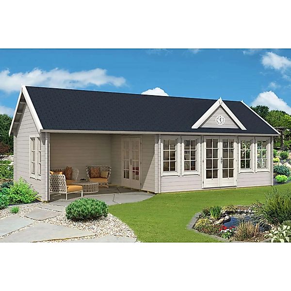 Alpholz Gartenhaus Ben 70 Satteldach Unbehandelt 678 cm x 420 cm günstig online kaufen
