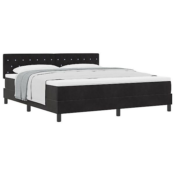 vidaXL Bett Boxspringbett mit Matratze Schwarz Super King Velvet (1-tlg) günstig online kaufen