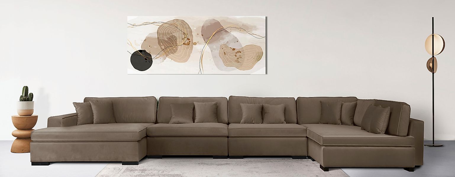 Home affaire Wohnlandschaft »Skara XXL U-Form«, Lounge-Sofa XXL mit Federke günstig online kaufen