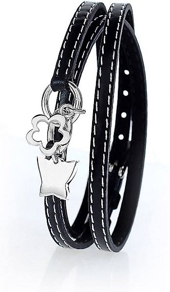 Karisma Lederarmband Damen Charms-Lederarmband Schwarz dreifach gewickelt - günstig online kaufen