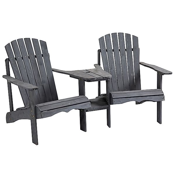 Outsunny Gartenstuhl Adirondack mit Tisch und günstig online kaufen