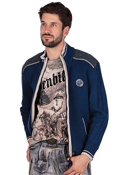 Spieth & Wensky Outdoorjacke Strickjacke Herren - BETZBACH - denim, hellgra günstig online kaufen