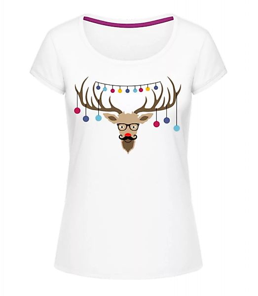 Weihnachten Rentier · Frauen T-Shirt U-Ausschnitt günstig online kaufen