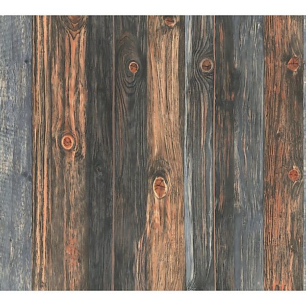 PROFHOME 908612-GU Landhaus Tapete Holzoptik Matt Braun Grau 0,53 m x 10,05 günstig online kaufen