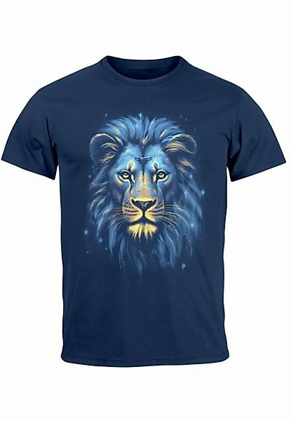 Neverless Print-Shirt Herren T-Shirt Löwe Lion Art-Print Kunst Illustration günstig online kaufen