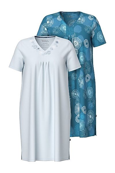 Ulla Popken Bigshirt Bigshirts 2er-Pack Kreise V-Ausschnitt Halbarm günstig online kaufen