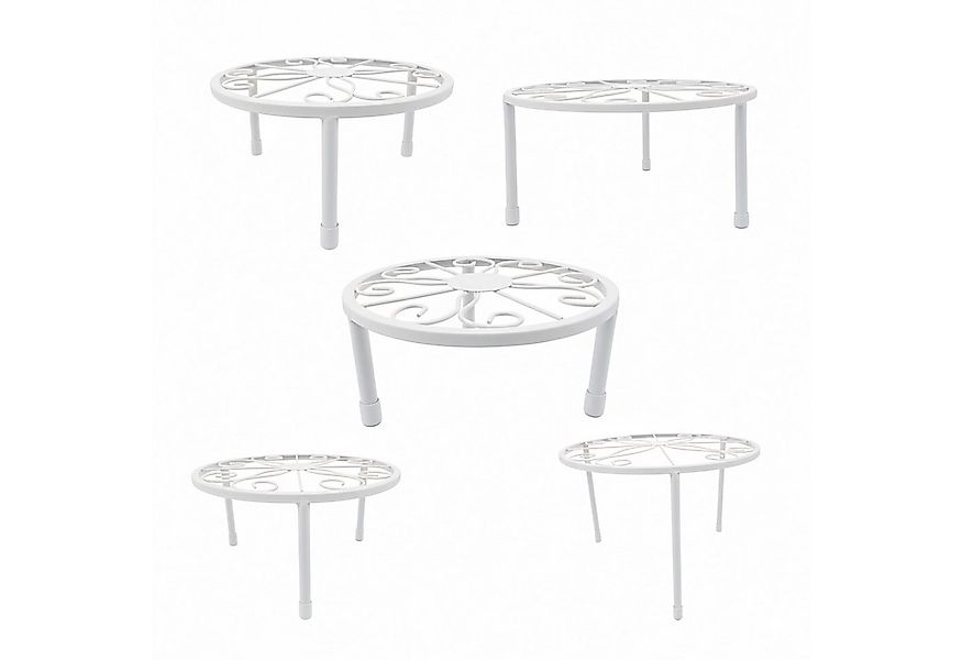 relaxdays Blumenhocker Runde Blumenständer im 5er Set (5er Set), weiß günstig online kaufen