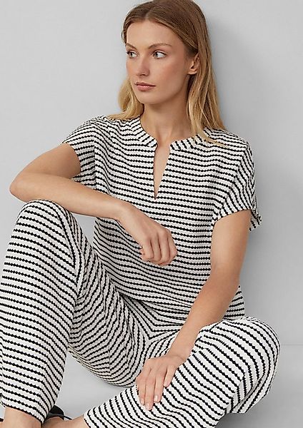 s.Oliver Kurzarmshirt T-Shirt Strukturiertes T-Shirt im O-Shape günstig online kaufen