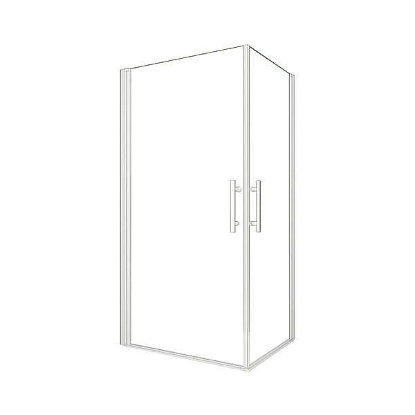AICA Eckeinstieg 90x100x185cm Sicherheitsglas Weiß-Rahmen Duschkabine Dusch günstig online kaufen