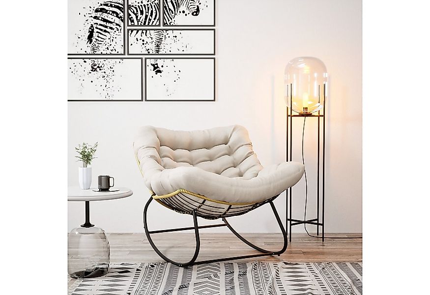 TWSOUL Schaukelsessel Extra dickes gepolstertem, Rattanstuhl Relaxstuhl mit günstig online kaufen