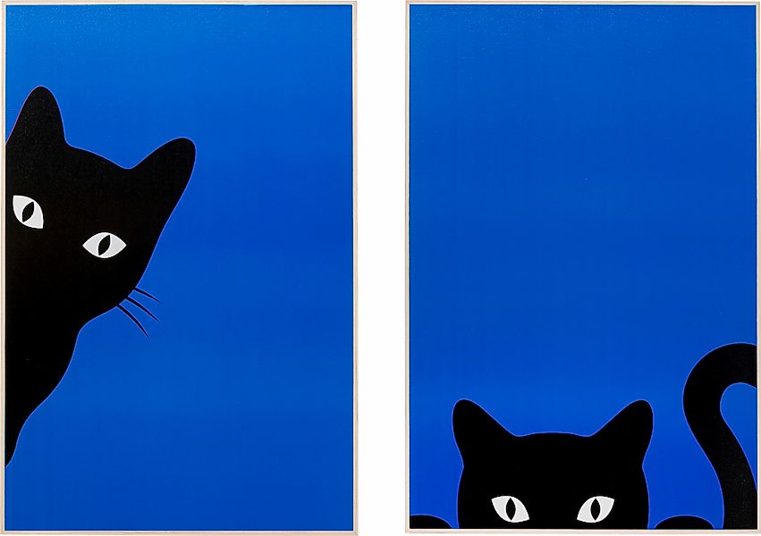 Kare Design Bild mit Rahmen "Gerahmtes Bild Ciao Gatto (2/Set)" günstig online kaufen