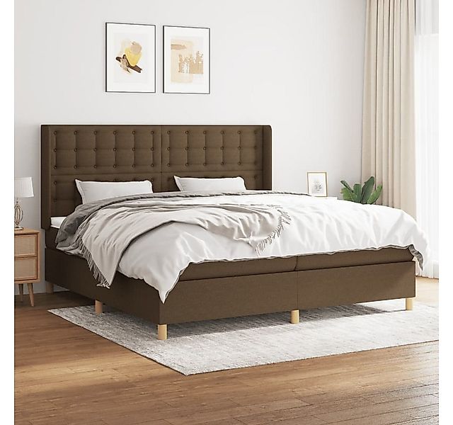vidaXL Boxspringbett Boxspringbett mit Matratze Dunkelbraun 200x200 cm Stof günstig online kaufen