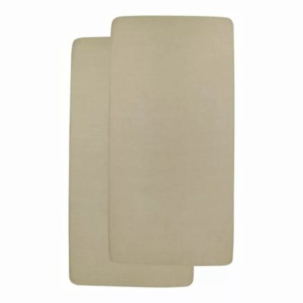 Meyco Baby 2er-Pack Jersey-Spannbetttücher 40x80 - 40x90cm beige Gr. one si günstig online kaufen