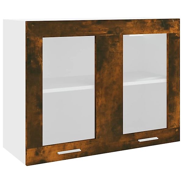 vidaXL Hängeschrank Glas Räuchereiche 80x31x60 cm Holzwerkstoff günstig online kaufen