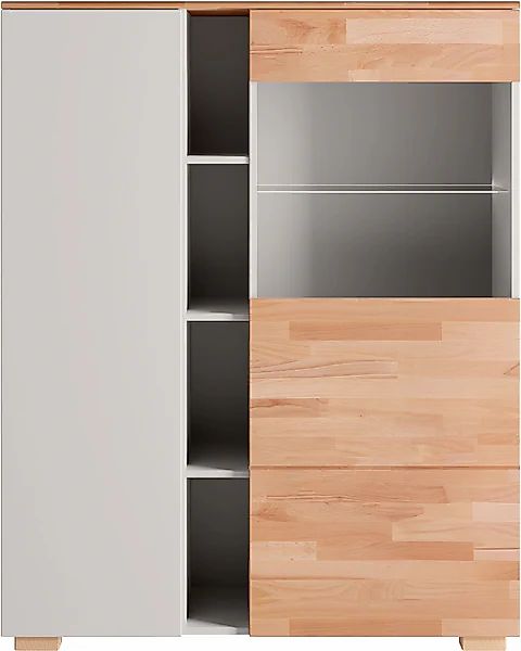 Home affaire Highboard "Citra teilmassiv", Höhe 145cm, moderne grifflose Op günstig online kaufen