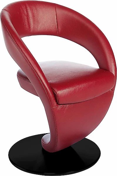 K+W Komfort & Wohnen Drehstuhl »Wave«, Design-Drehstuhl, schwarzer Drehtell günstig online kaufen