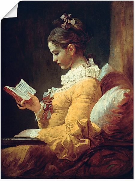 Artland Wandbild "Lesendes Mädchen. Um 1776" Frau 1 Stk. tlg. als Leinwandb günstig online kaufen