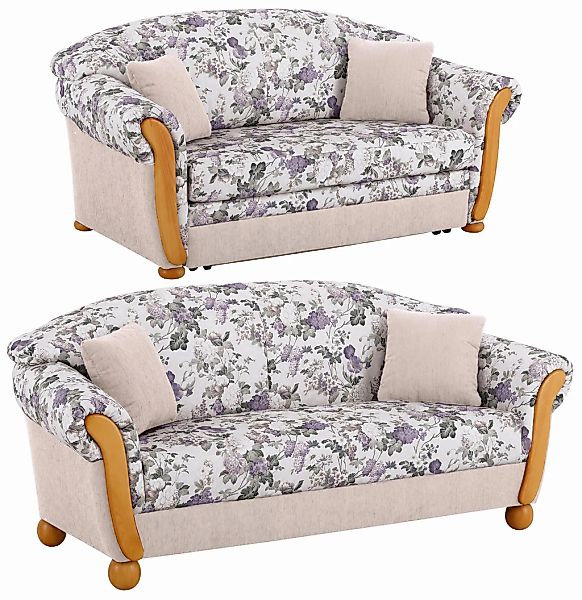 Home affaire Polstergarnitur "Milano, bequem durch Federkern, Landhaus Stil günstig online kaufen