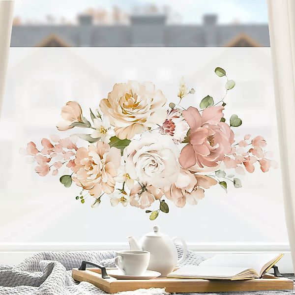 Fensterfolie Rosenbouquet rosa günstig online kaufen