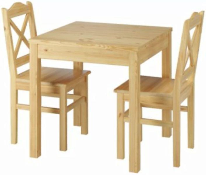 Erst-Holz® Gemütliches Tisch-& Stuhlset Kiefer massiv Esszimmermöbel natur günstig online kaufen