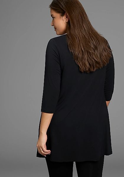 Laura Scott CURVE Tunikashirt mit 3/4-Ärmeln in schmeichelnder A-Linie – GR günstig online kaufen