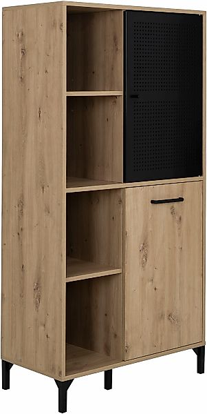 Gami Hochschrank "CRAFT", Hochchrank mit 2 Türen und 4 offenen Fächern günstig online kaufen