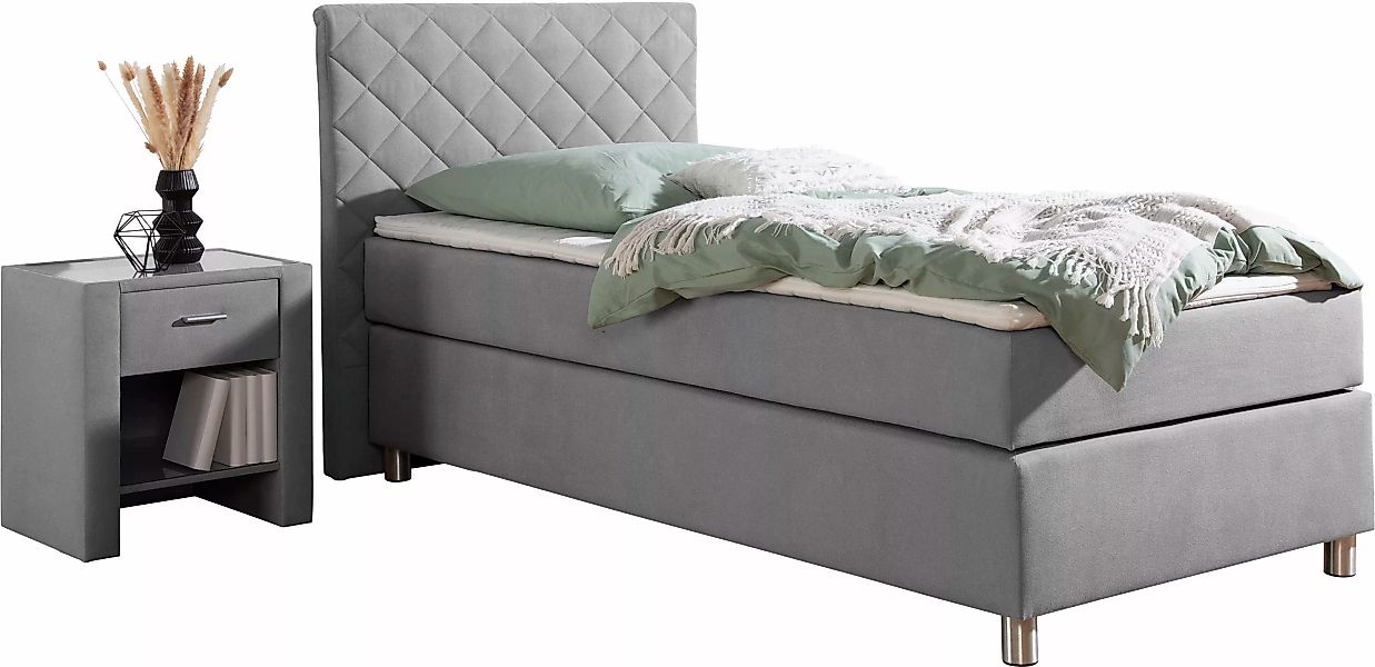 Leonique Boxspringbett »Bernard, in verschiedenen Breiten«, inkl. Topper, M günstig online kaufen
