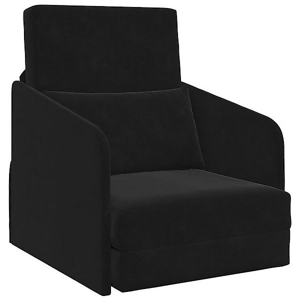 vidaXL Sofa Boden Sofa Bett 2-in-1 Schwarz 65x80x83 cm Samt, 1 Teile günstig online kaufen