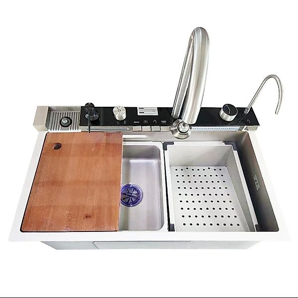 Faizee Home Edelstahlspüle Premium Küchenspüle Viele Farben Wasserfall Küch günstig online kaufen