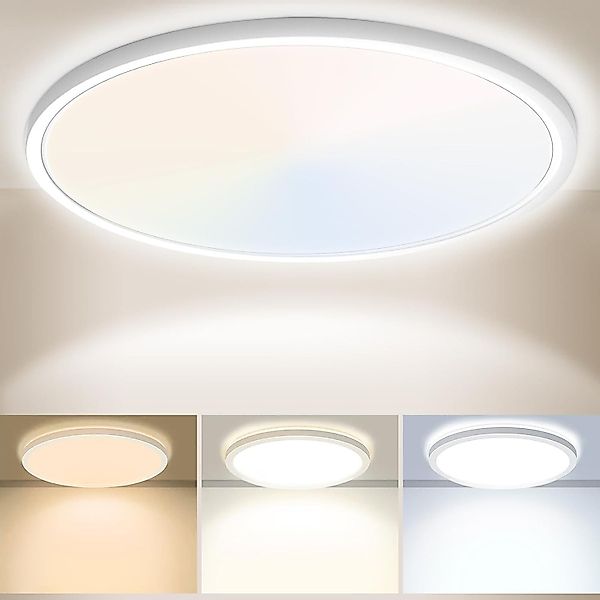 POPOLIC LED Deckenleuchte 24W 6000K/4000K/3000K, Deckenlampe günstig online kaufen