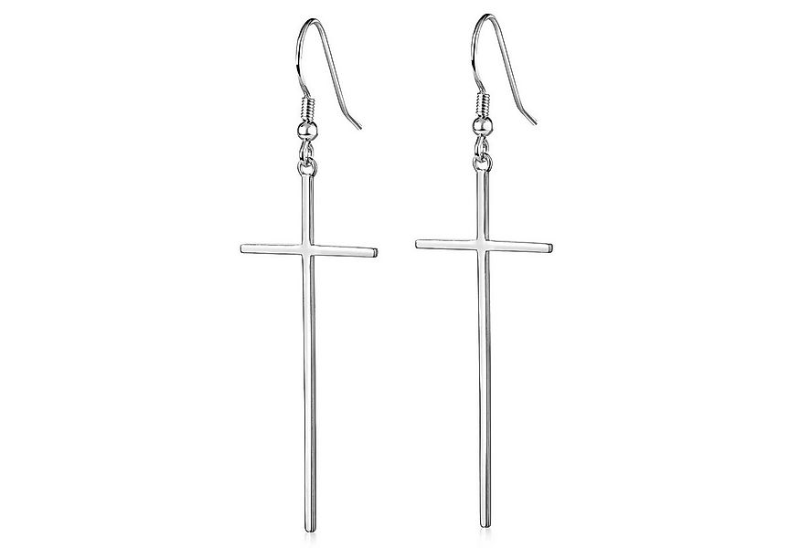 Materia Paar Ohrhänger Damen Silber Kreuz lang SO-265, 925 Sterling Silber, günstig online kaufen