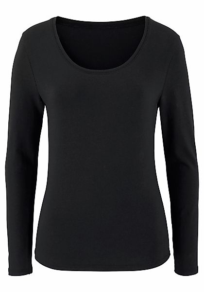 Vivance Langarmshirt "aus elastischer Baumwoll-Qualität", (2er-Pack) günstig online kaufen