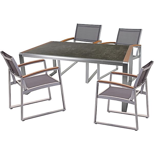Garden Pleasure Gartenmöbel-Set Set-01 Averna 5-teilig Grau günstig online kaufen