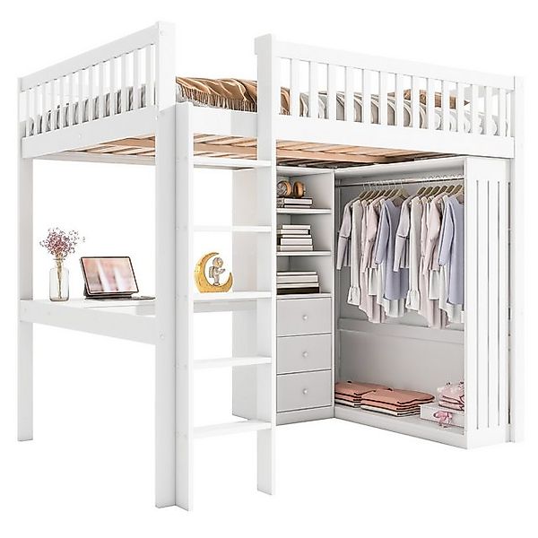 MODFU Hochbett Funktionsbett,Kinderbett,mit Schreibtisch (Hochbett mit günstig online kaufen